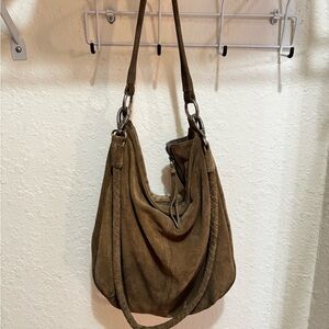 Urban Outfitters brown suede slouch hobo shoulder bag.
